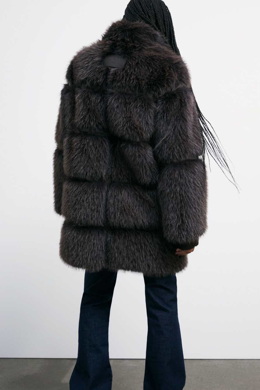 Куртка-миди с ворсом, коричневый, Patrizia Pepe