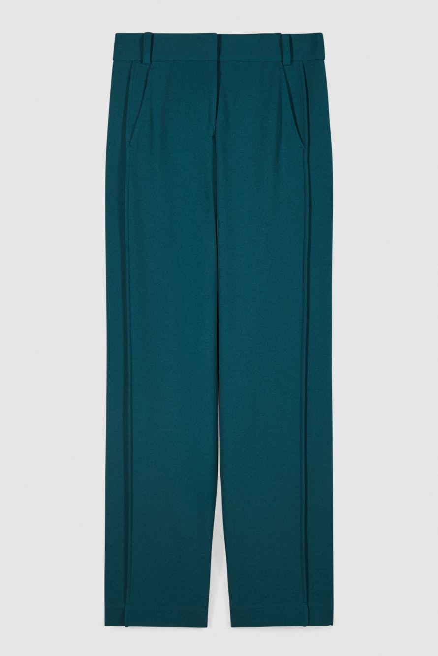 Широкие брюки с отстроченными складками, зелёный, Patrizia Pepe