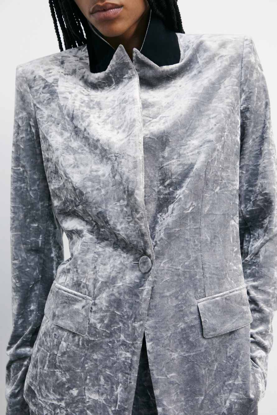 Блейзер "ESSENTIAL" из бархата, Серый, Patrizia Pepe