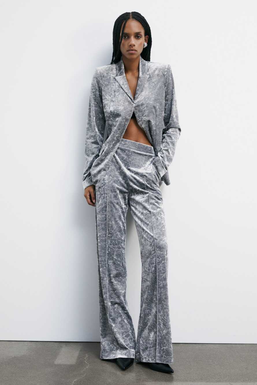 Блейзер "ESSENTIAL" из бархата, Серый, Patrizia Pepe