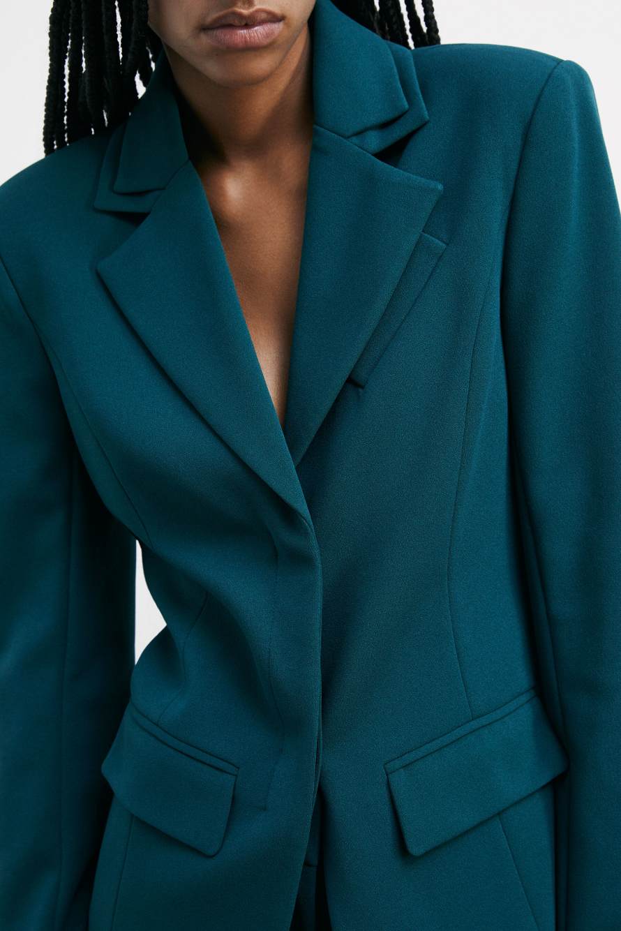 Блейзер с двойным воротником, зелёный, Patrizia Pepe