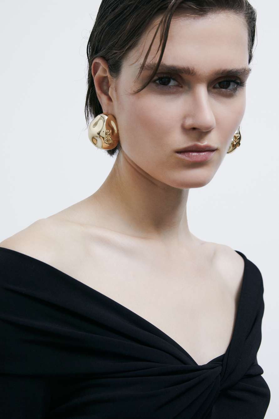 Фигурные серьги Deformed, Золотистый, Patrizia Pepe