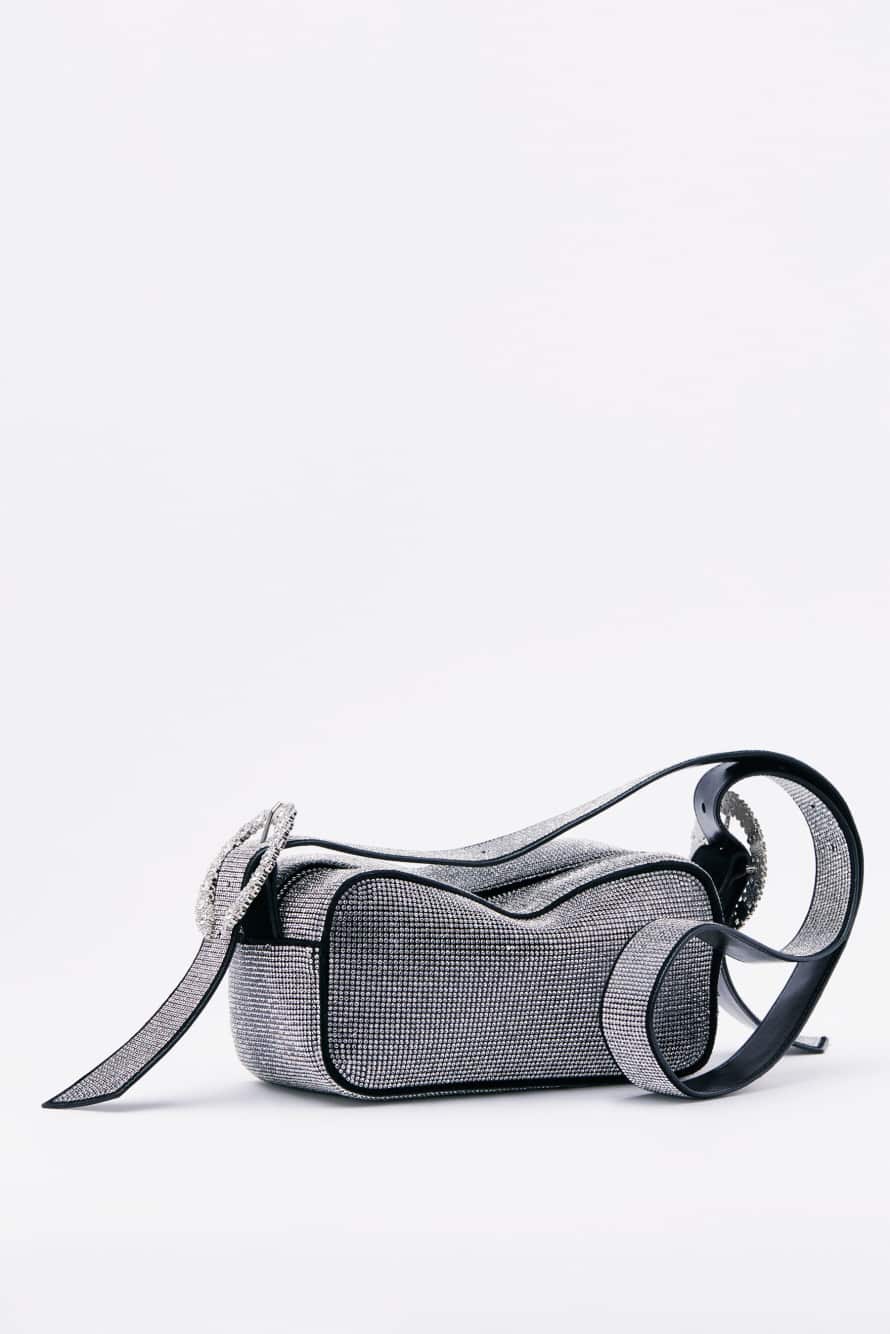 (IM)PERFECTION mini full rhinestone bag, Silver, Patrizia Pepe