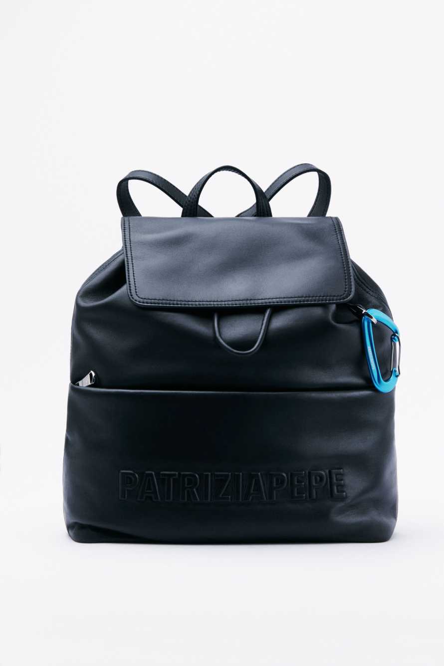 (IM)PERFECTION leather backpack, Black, Patrizia Pepe