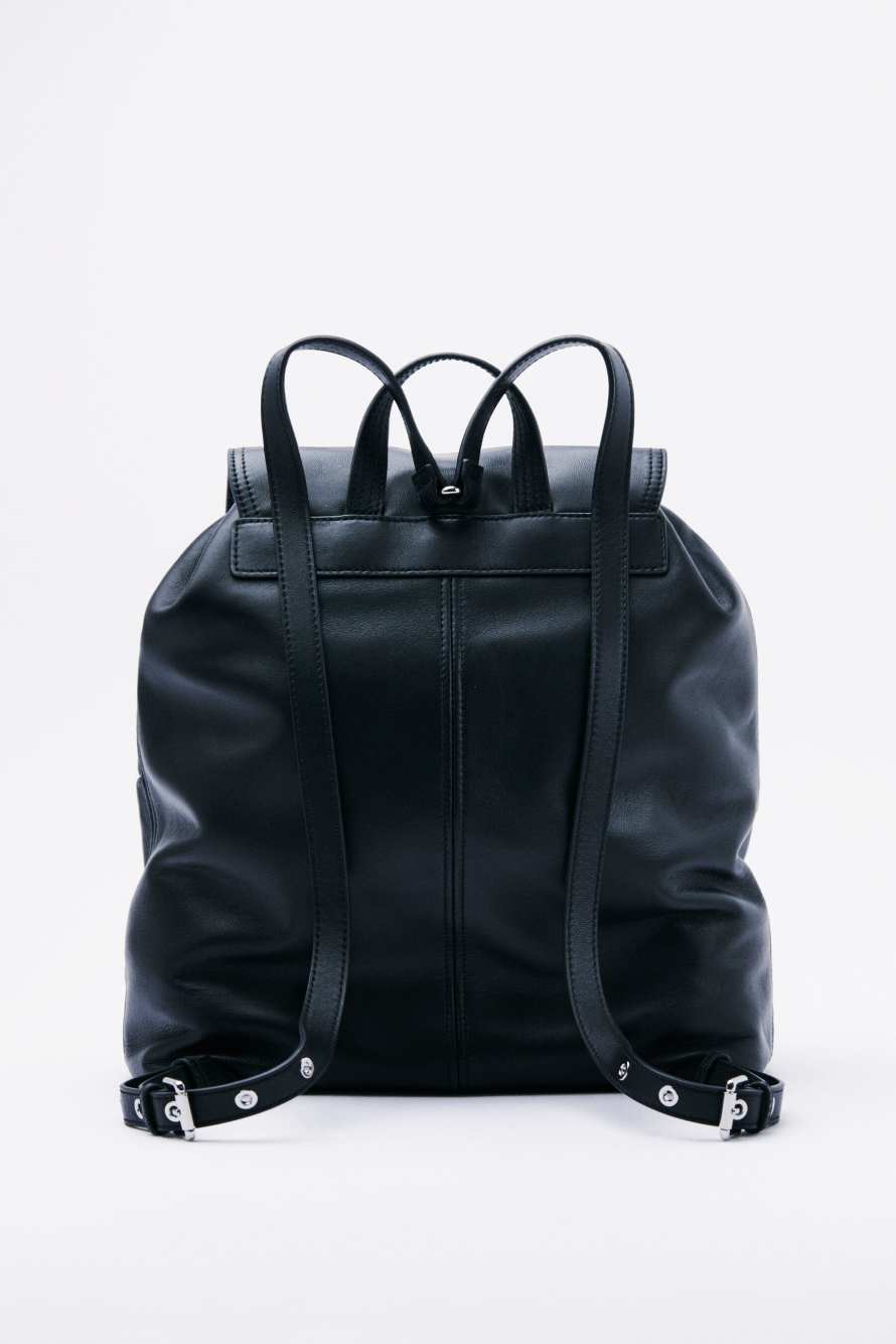 (IM)PERFECTION leather backpack, Black, Patrizia Pepe