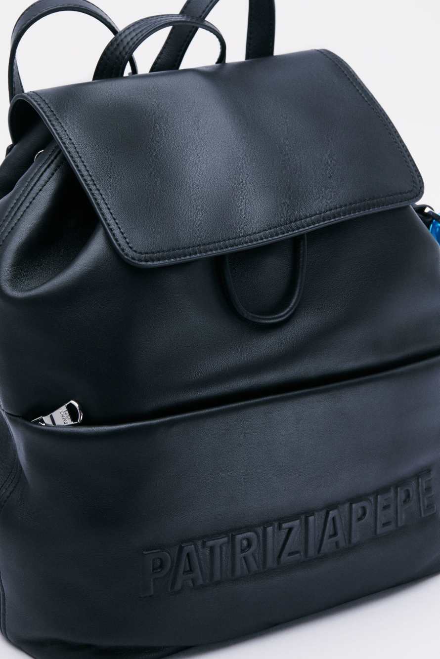 (IM)PERFECTION leather backpack, Black, Patrizia Pepe