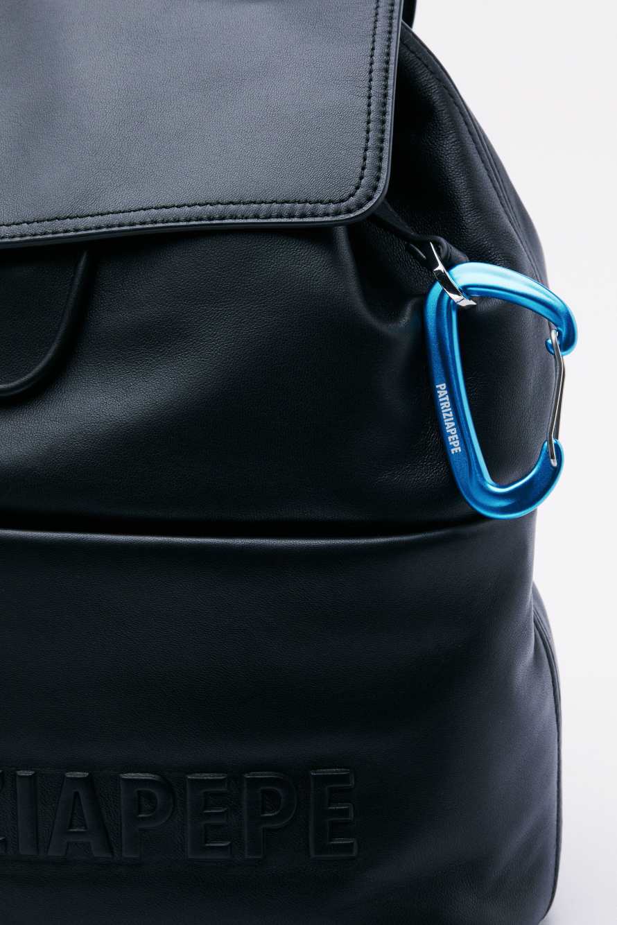 (IM)PERFECTION leather backpack, Black, Patrizia Pepe