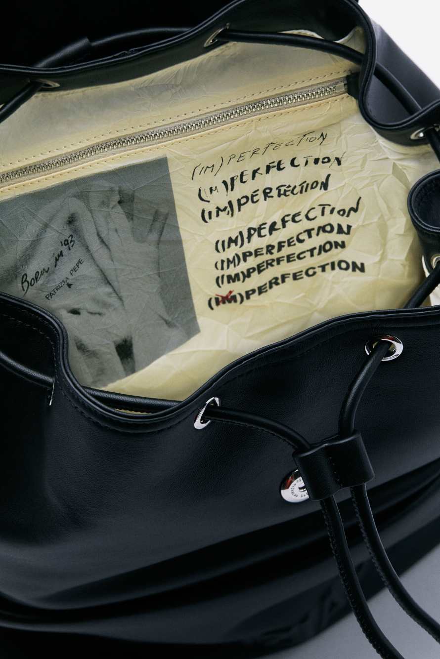 (IM)PERFECTION leather backpack, Black, Patrizia Pepe