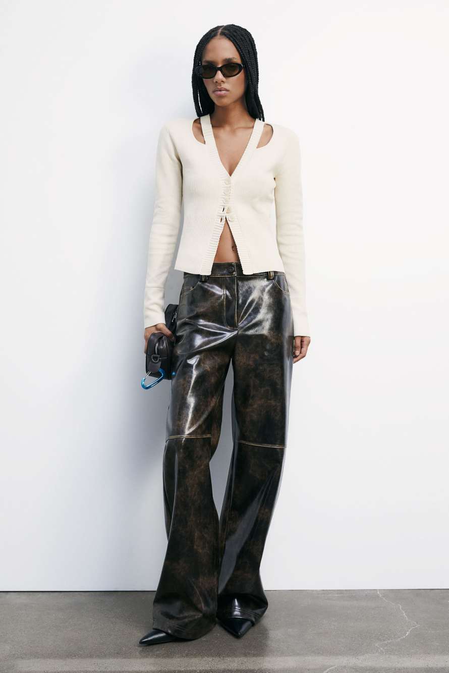 Кардиган с фигурным вырезом, Белый, Patrizia Pepe