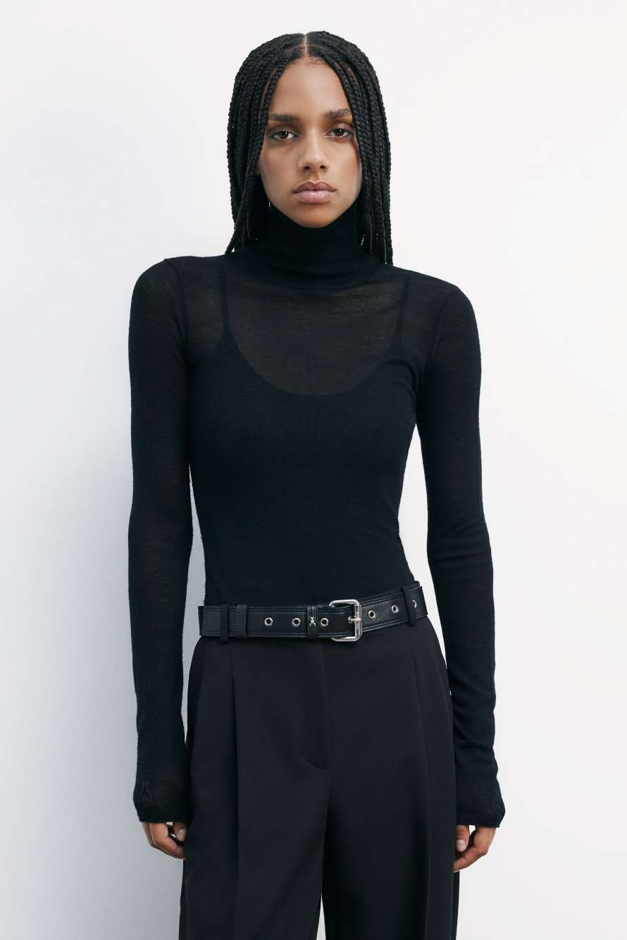 Lightweight wool turtleneck, Black, Patrizia Pepe