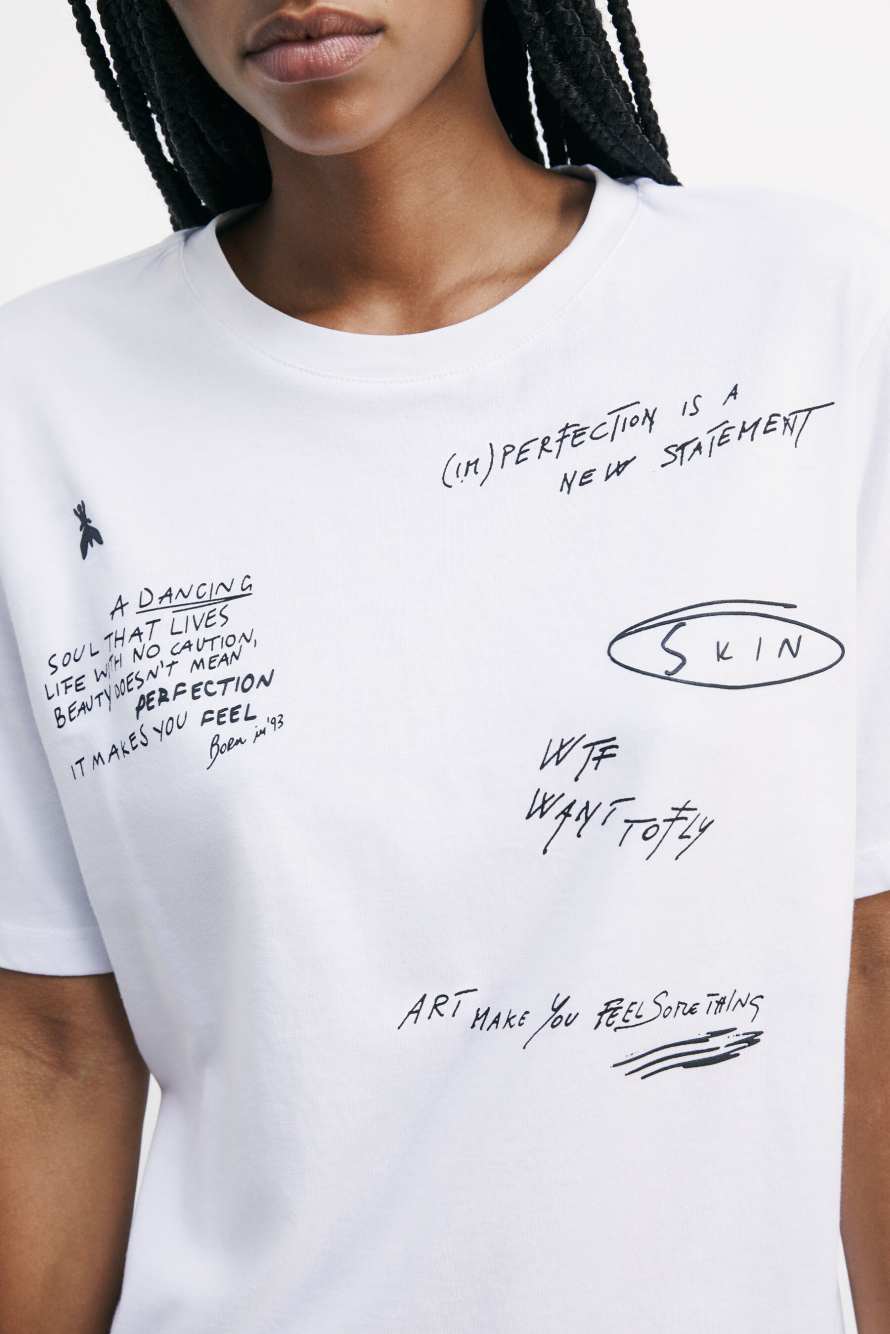 (IM)PERFECTION t-shirt with print, White, Patrizia Pepe