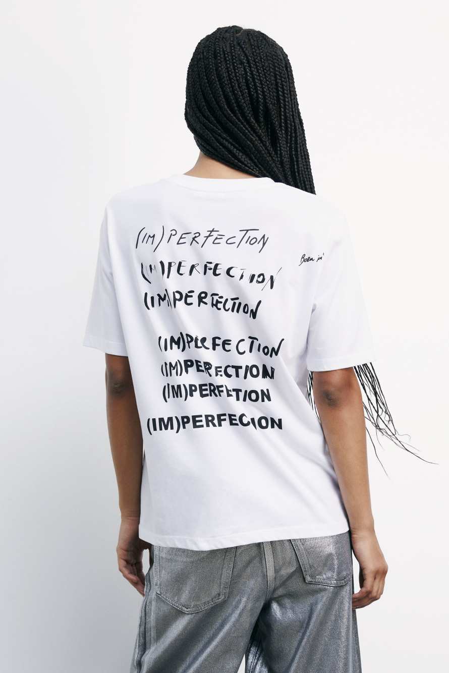 (IM)PERFECTION t-shirt with print, White, Patrizia Pepe