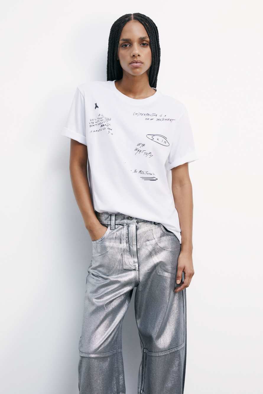 (IM)PERFECTION t-shirt with print, White, Patrizia Pepe