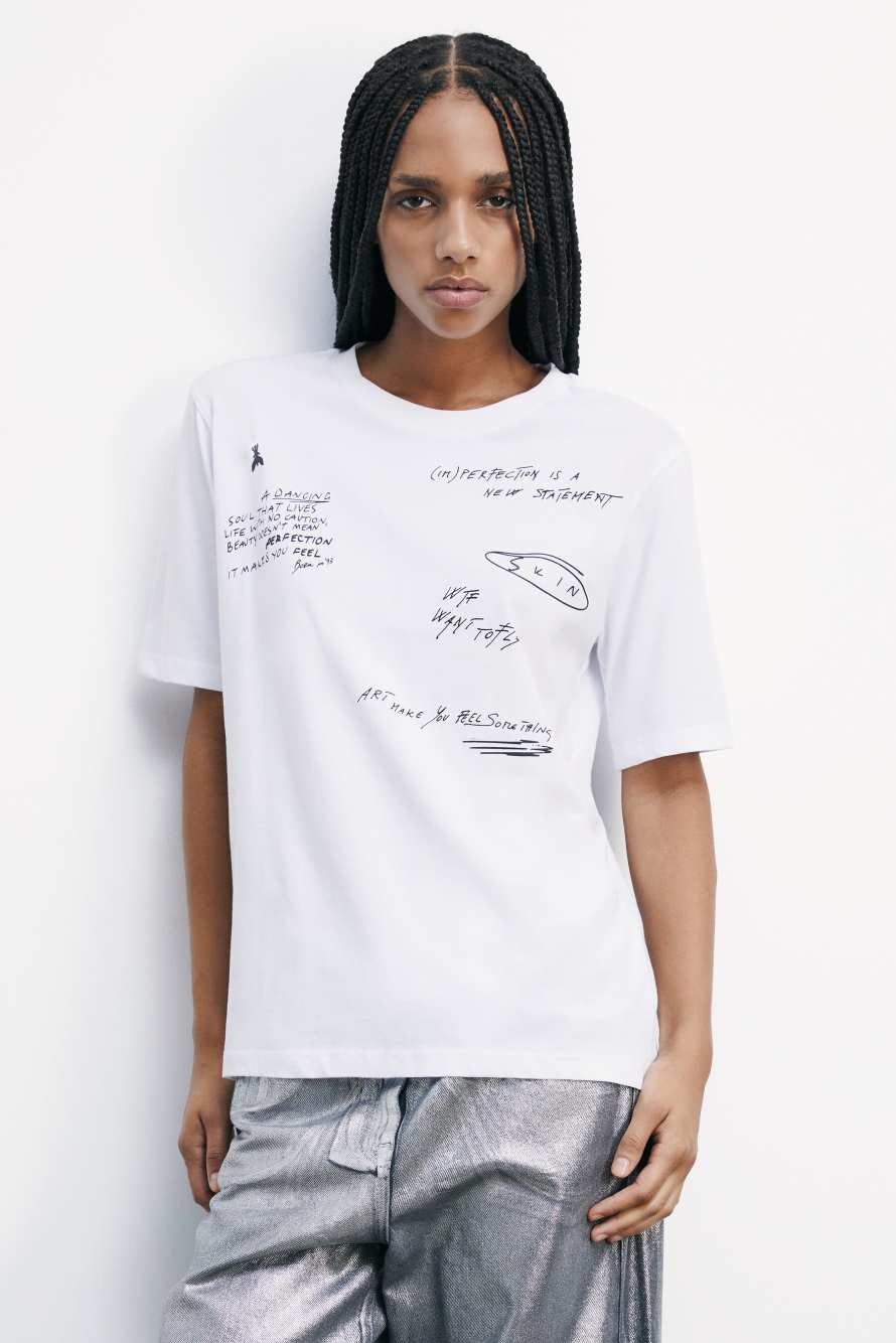 (IM)PERFECTION t-shirt with print, White, Patrizia Pepe