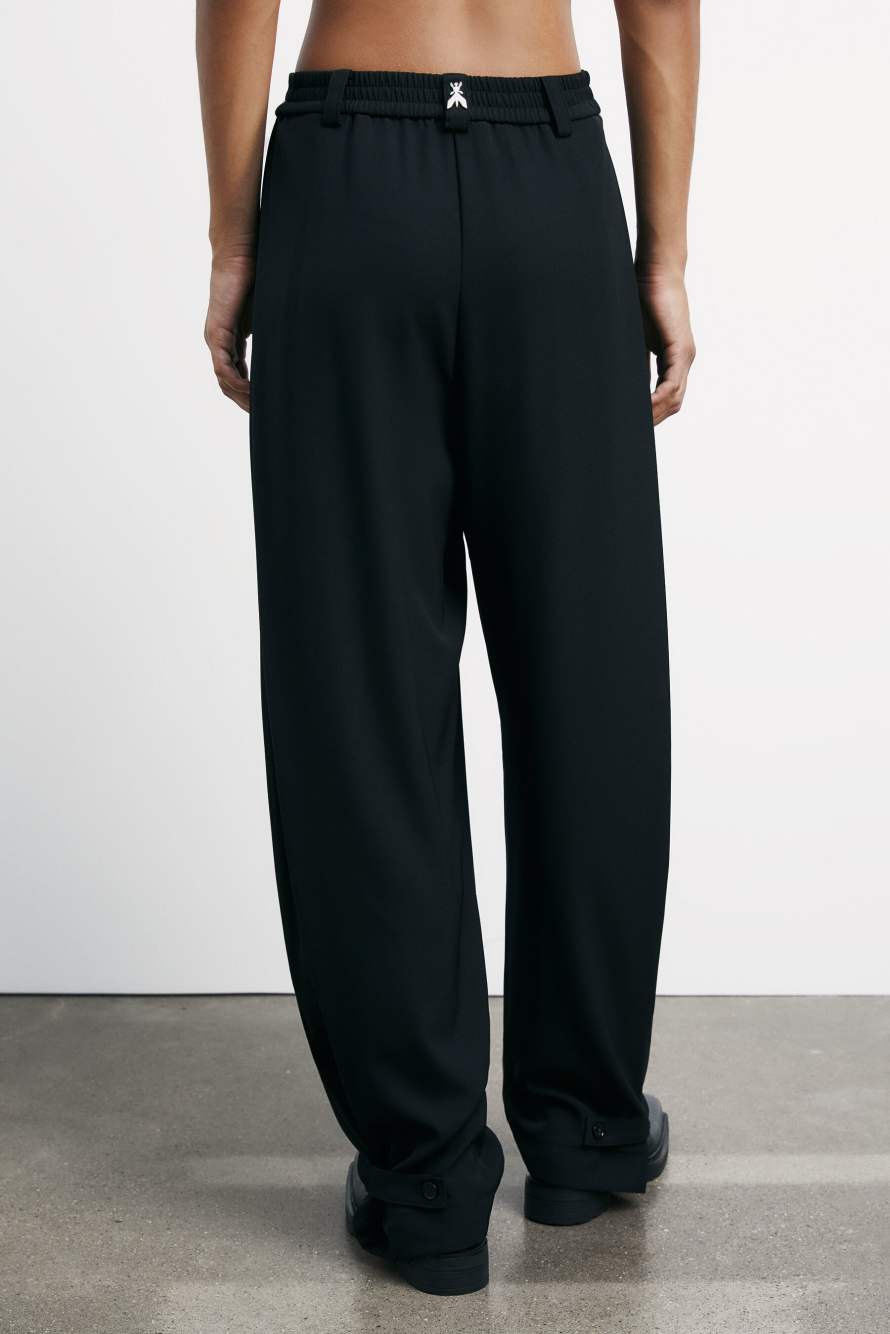 Объемные брюки со складками, Черный, Patrizia Pepe