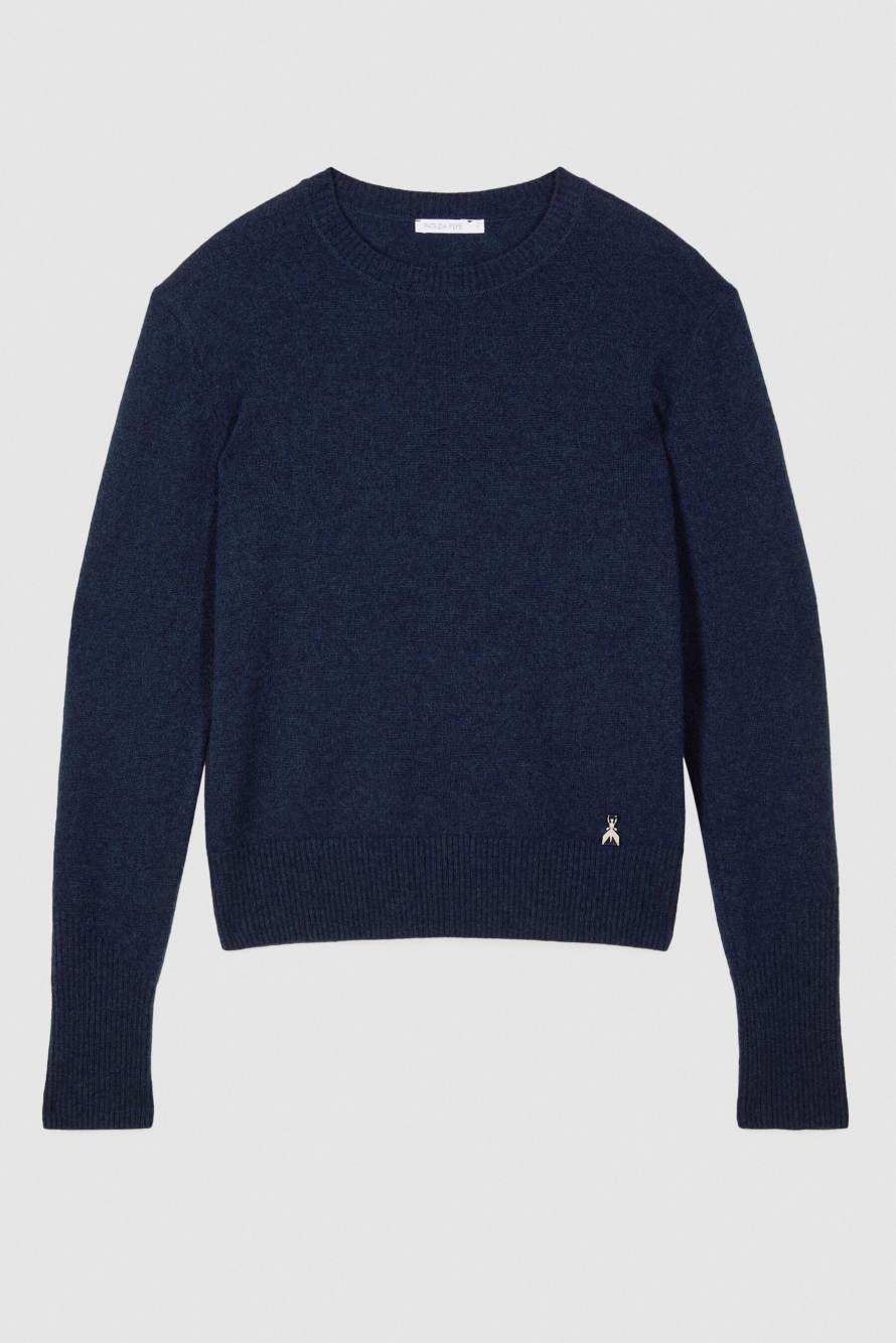 Crew neck cashmere sweater, Blue, Patrizia Pepe