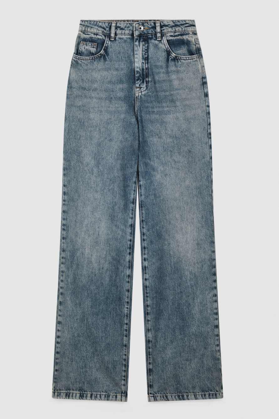 Джинсы прямого кроя с высокой талией, Голубой, Patrizia Pepe