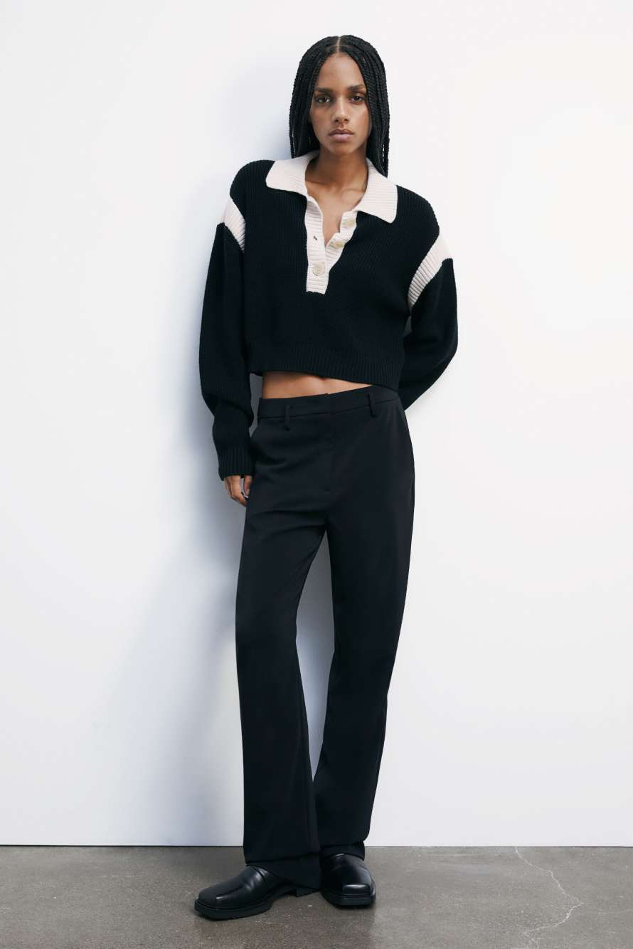 Racing color block sweater, Black, Patrizia Pepe