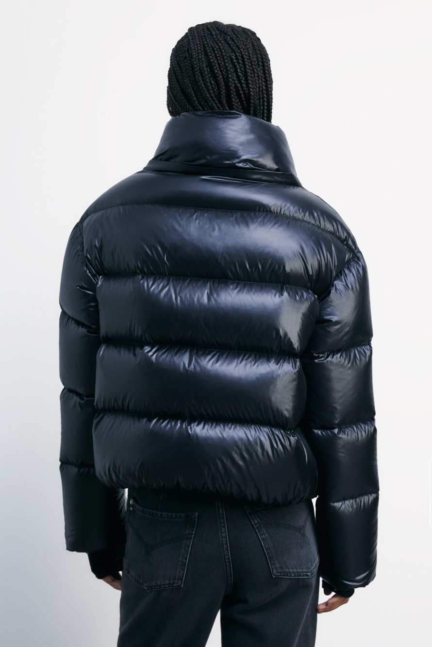 Короткий пуховик с капюшоном, Черный, Patrizia Pepe