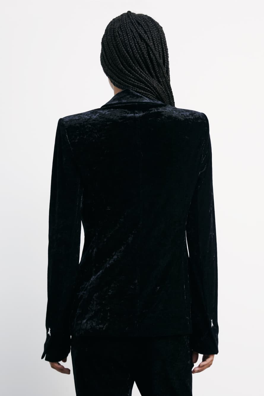 Blazer en velours &laquo; ESSENTIAL &raquo;, Noir, Patrizia Pepe