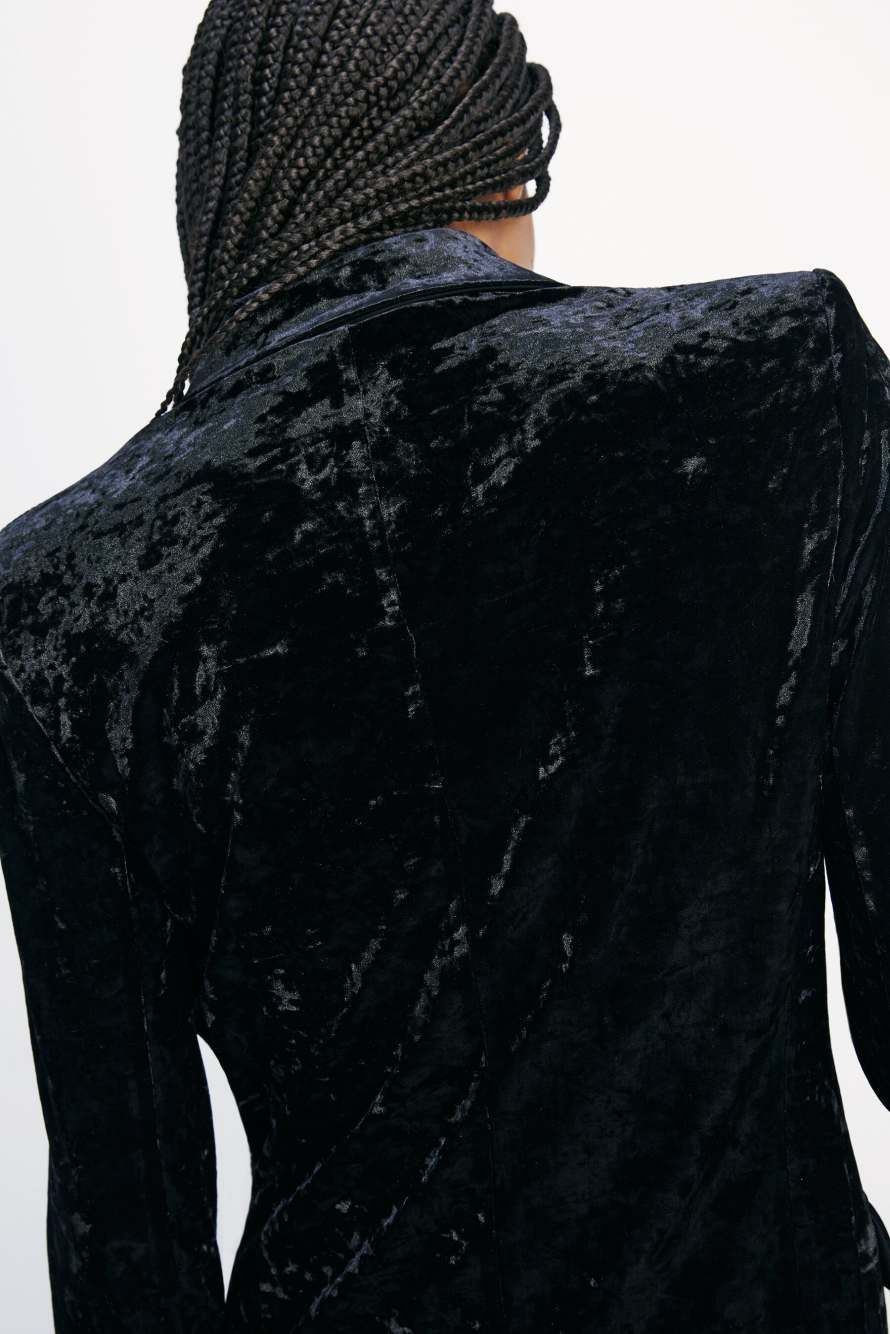 Blazer en velours &laquo; ESSENTIAL &raquo;, Noir, Patrizia Pepe