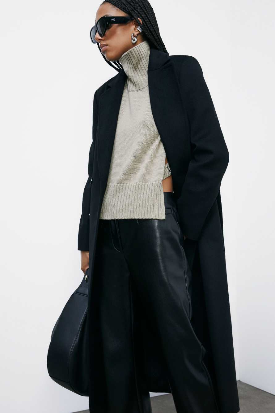 Knitted vest with high collar, Beige, Patrizia Pepe