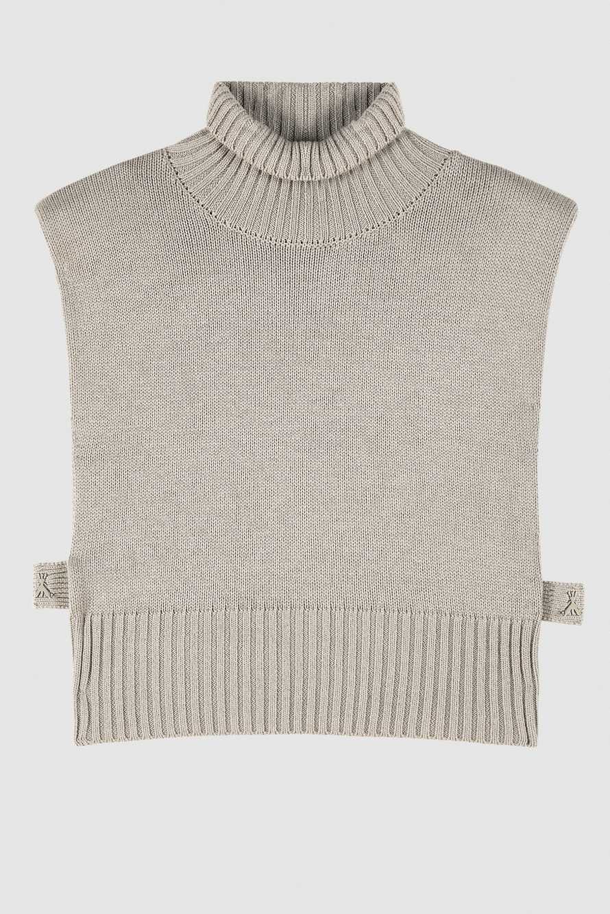 Knitted vest with high collar, Beige, Patrizia Pepe