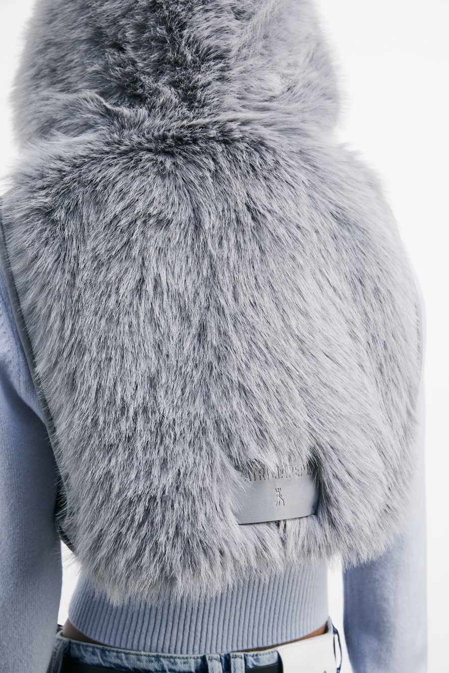 Мягкий жилет с капюшоном, Серый, Patrizia Pepe