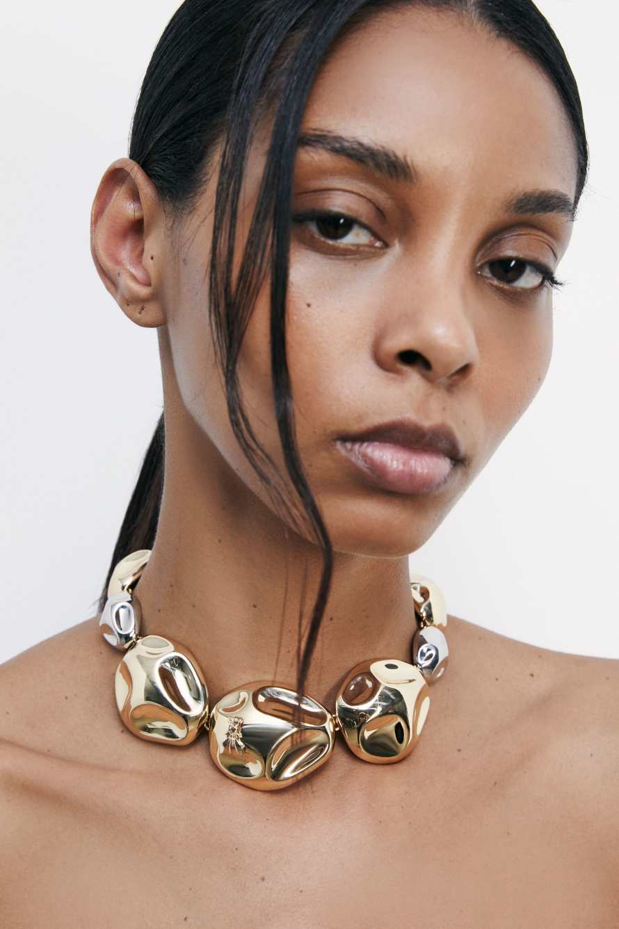 Collana scultorea Deformed, Oro/Argento, Patrizia Pepe