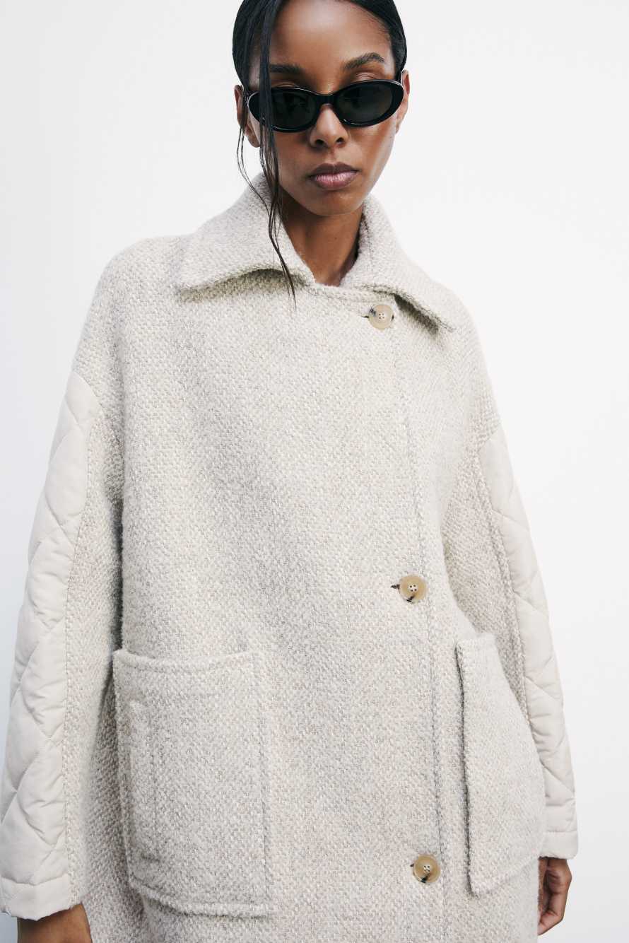 Wool-blend midi coat, White, Patrizia Pepe
