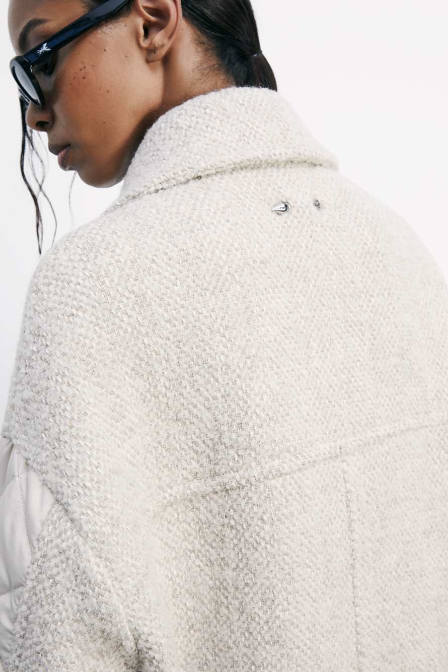 Wool-blend midi coat, White, Patrizia Pepe