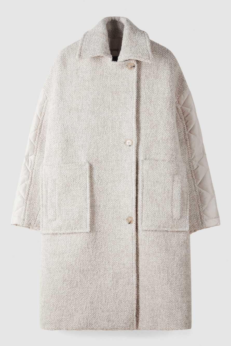 Wool-blend midi coat, White, Patrizia Pepe