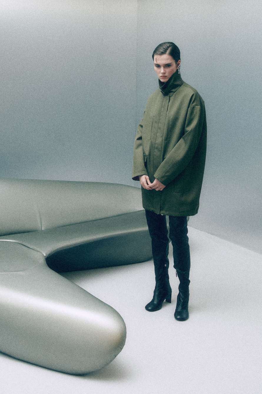 Оверсайз куртка с внутренним жилетом, зелёный, Patrizia Pepe