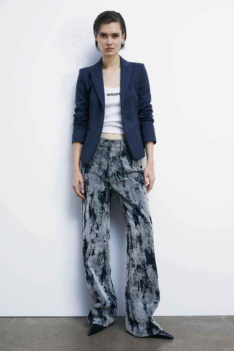 2-button slim jacket, Blue, Patrizia Pepe