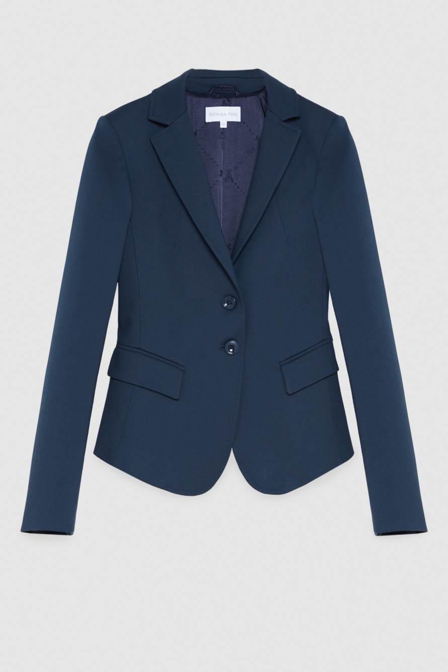 2-button slim jacket, Blue, Patrizia Pepe