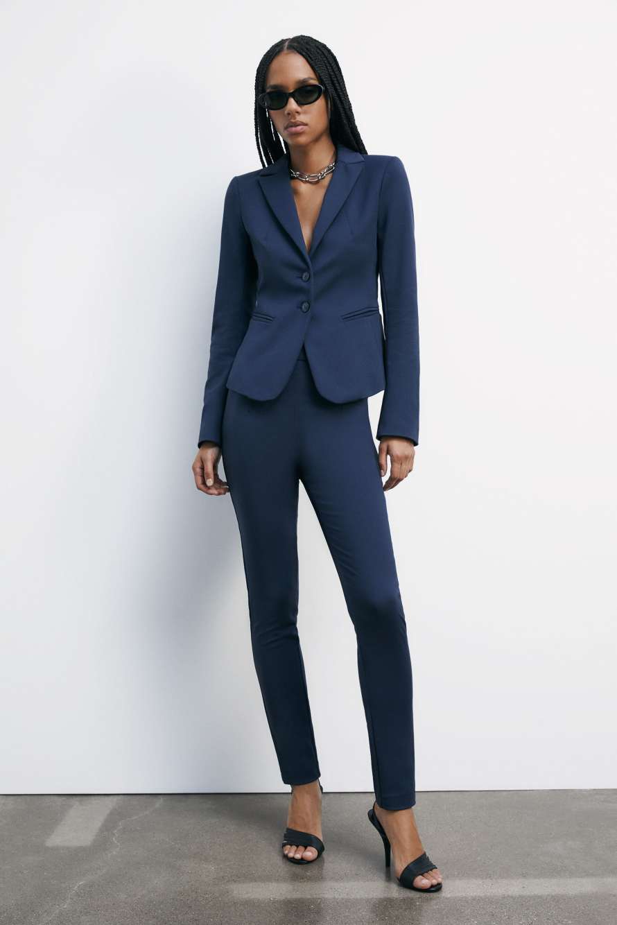 2-button slim jacket, Blue, Patrizia Pepe