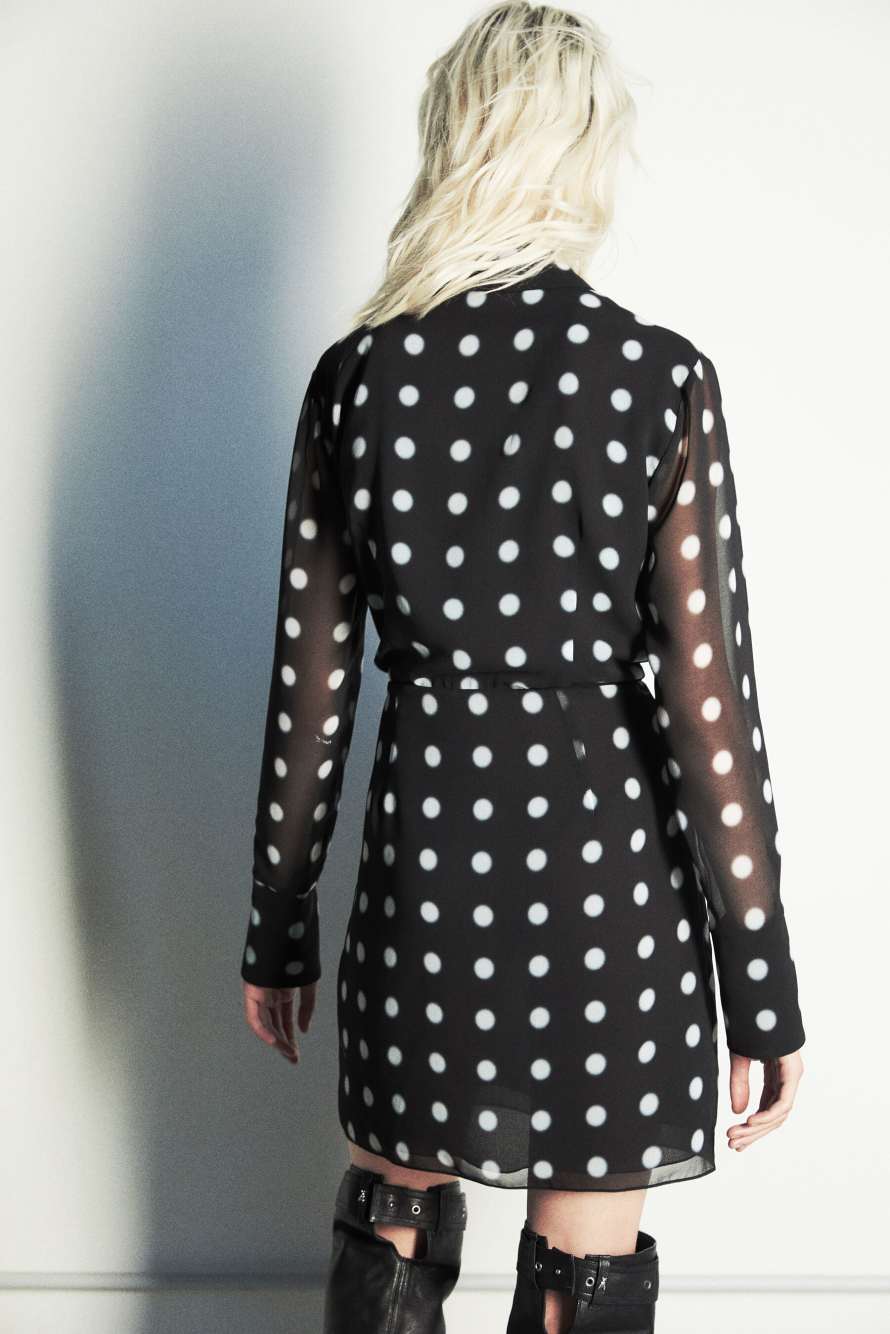 Мини-платье-рубашка в горошек, Черный/Белый, Patrizia Pepe