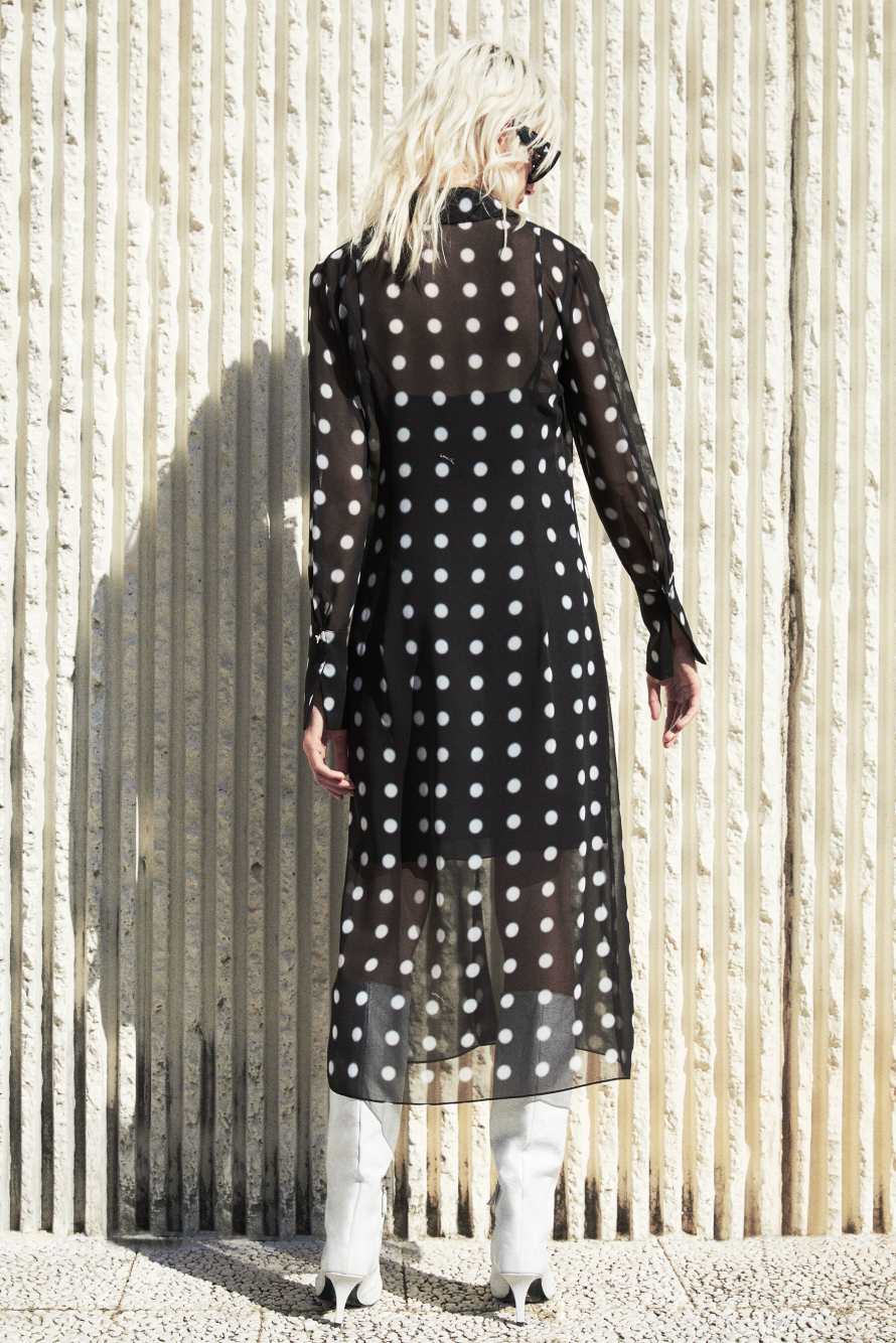 Миди-платье-рубашка в горошек, Черный/Белый, Patrizia Pepe