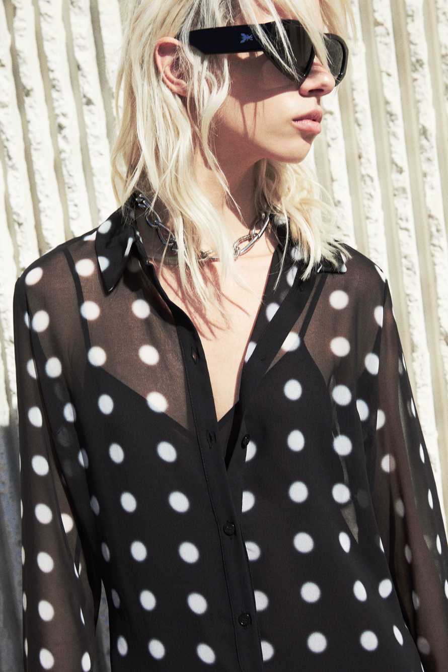 Миди-платье-рубашка в горошек, Черный/Белый, Patrizia Pepe