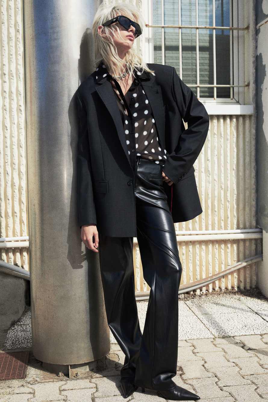 Fluid polka-dot shirt, Black/White, Patrizia Pepe