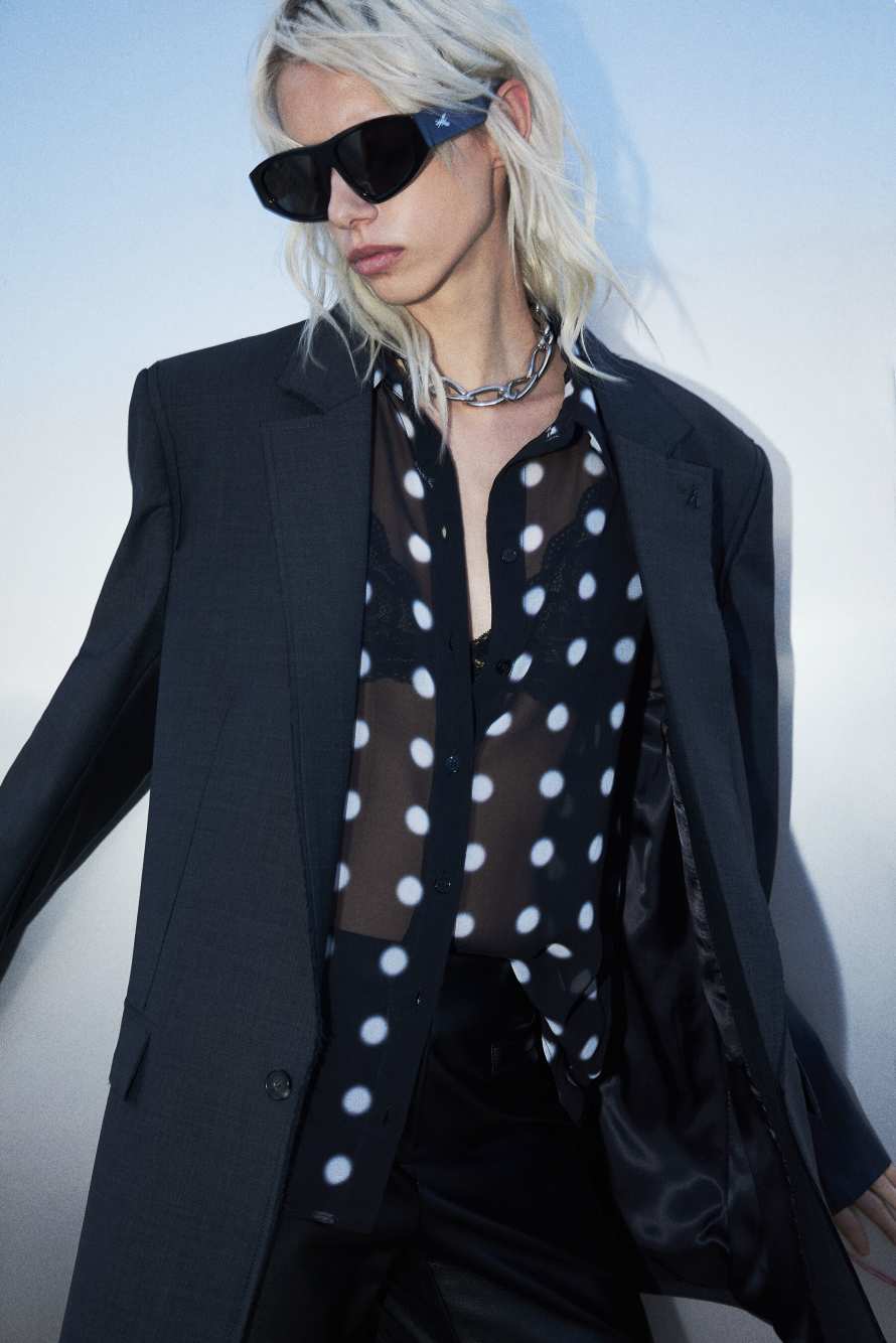 Fluid polka-dot shirt, Black/White, Patrizia Pepe