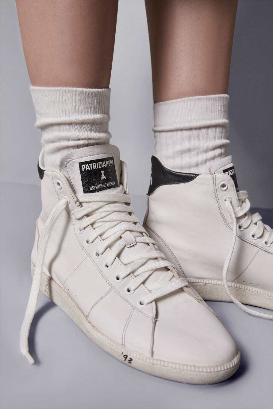 HI-SKIN Sneakers '93 из кожи наппа, Белый, Patrizia Pepe