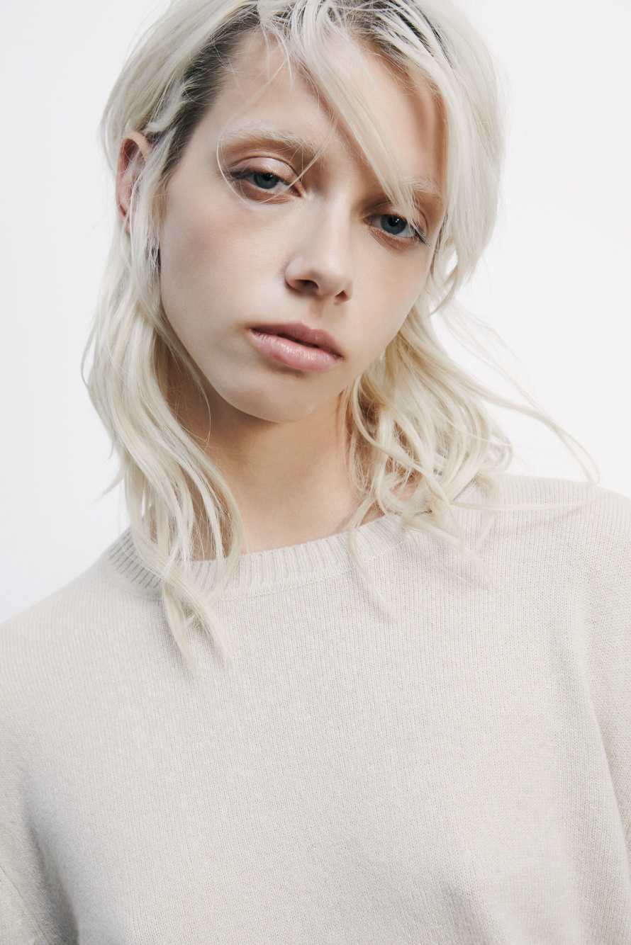 Crew neck cashmere sweater, Beige, Patrizia Pepe