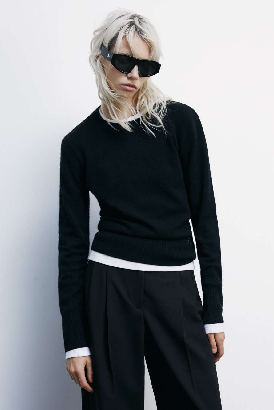 Джемпер с круглым вырезом из кашемира, Черный, Patrizia Pepe