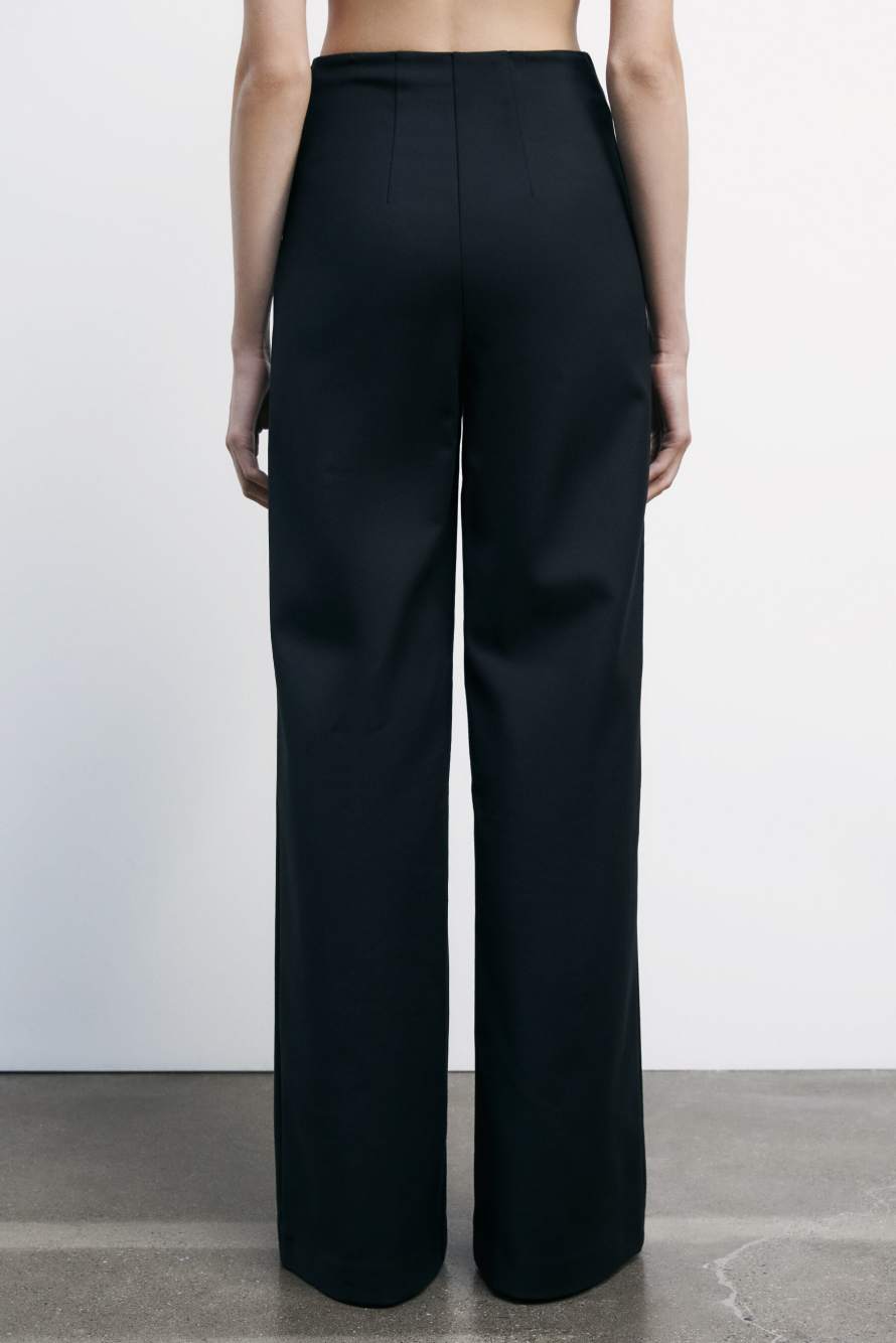 Брюки палаццо с высокой посадкой на талии, Черный, Patrizia Pepe