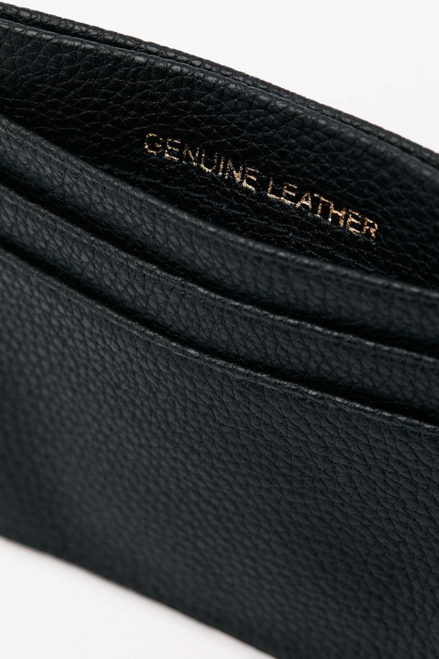 Кожаная кредитница, Черный, Patrizia Pepe