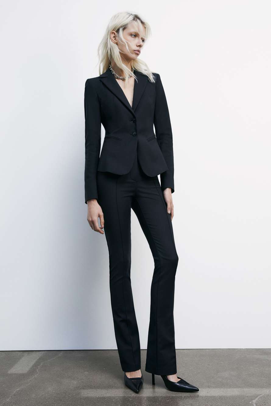 Узкий пиджак на 2 пуговицах, Черный, Patrizia Pepe