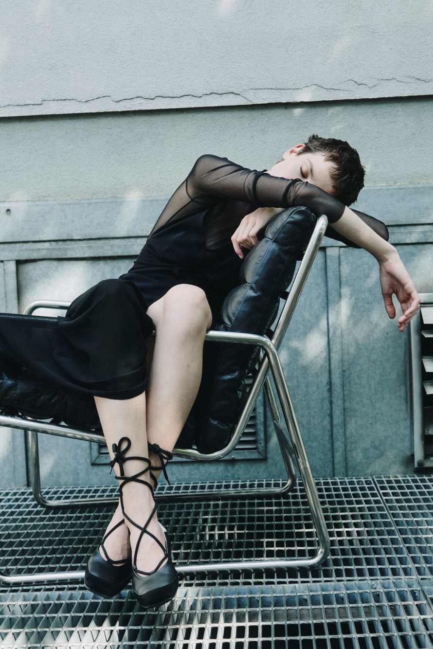 Туфли-балетки Dancing SKIN, Черный, Patrizia Pepe