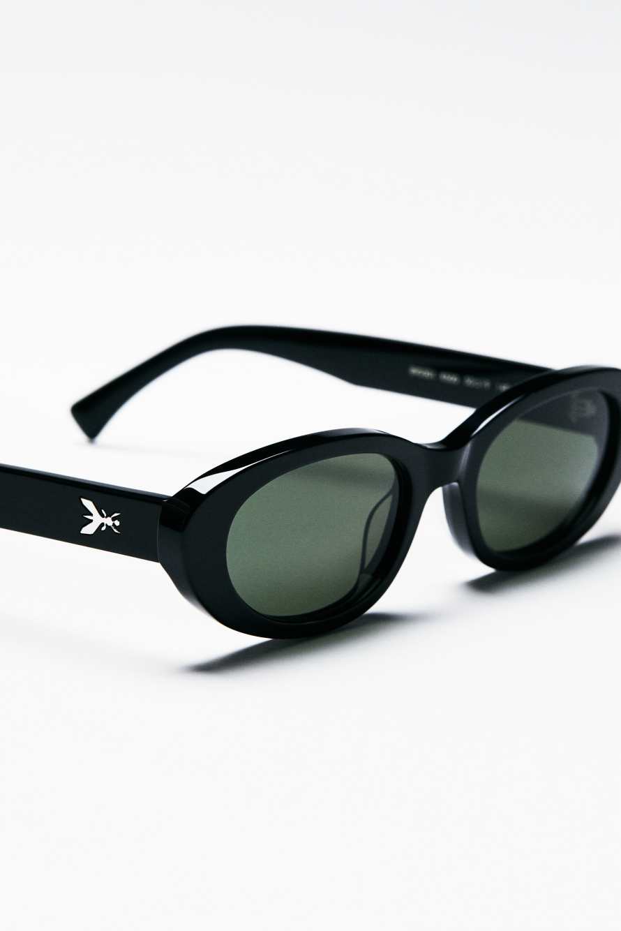 Овальные солнцезащитные очки, Черный, Patrizia Pepe