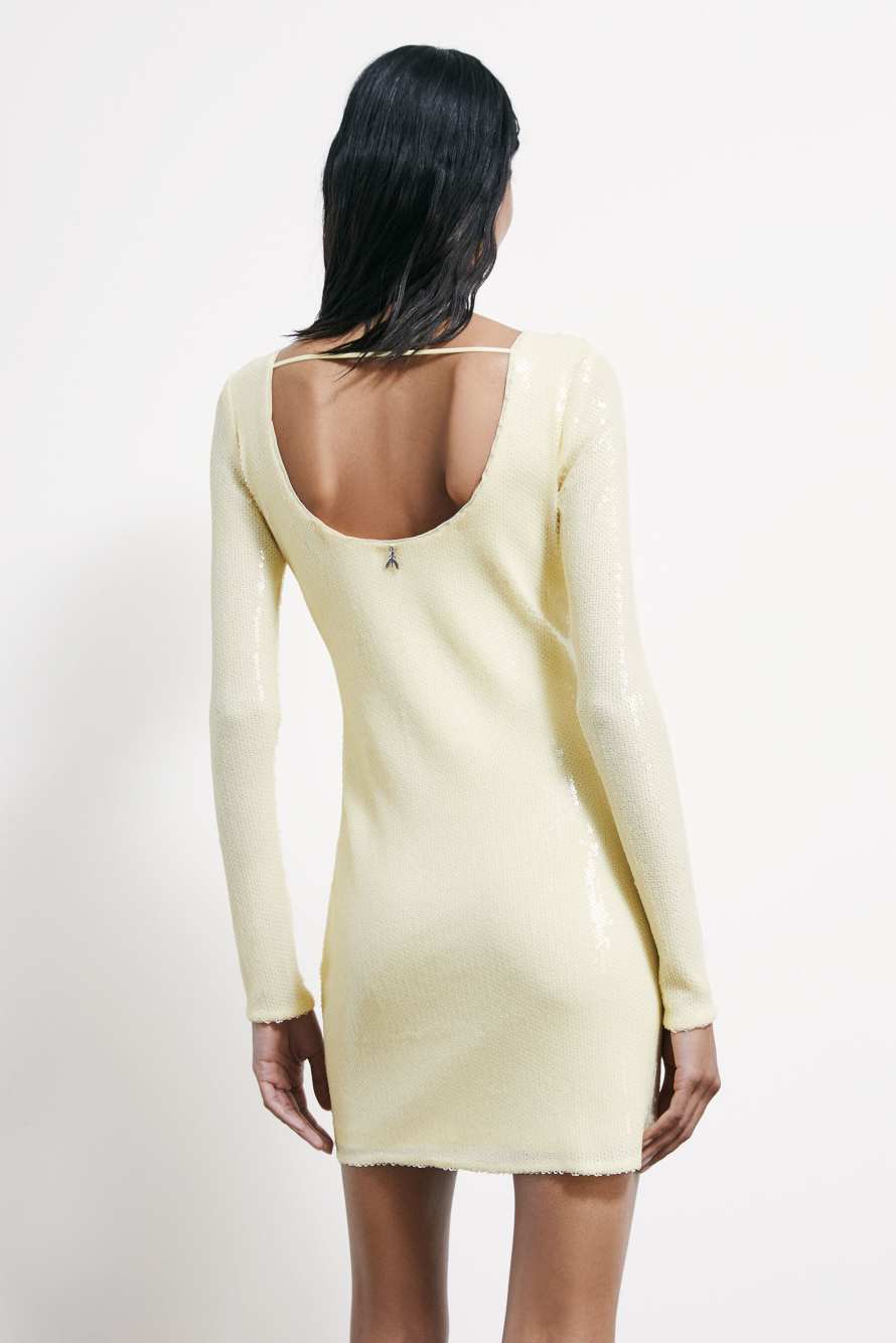 Мини-платье из тюля с пайетками, Желтый, Patrizia Pepe